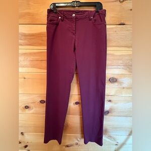 Zac & Rachel Burgundy Color Pants. Size 10